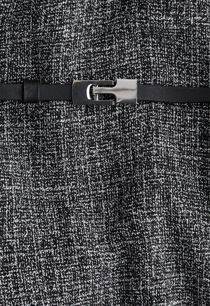 H&M - Belted dress - black marl