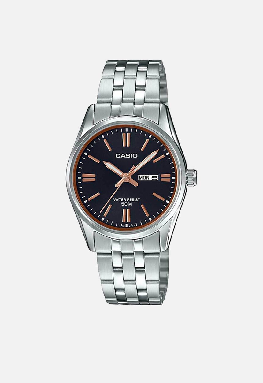 Casio - Analog Ss Ion 50M Date Black - Silver