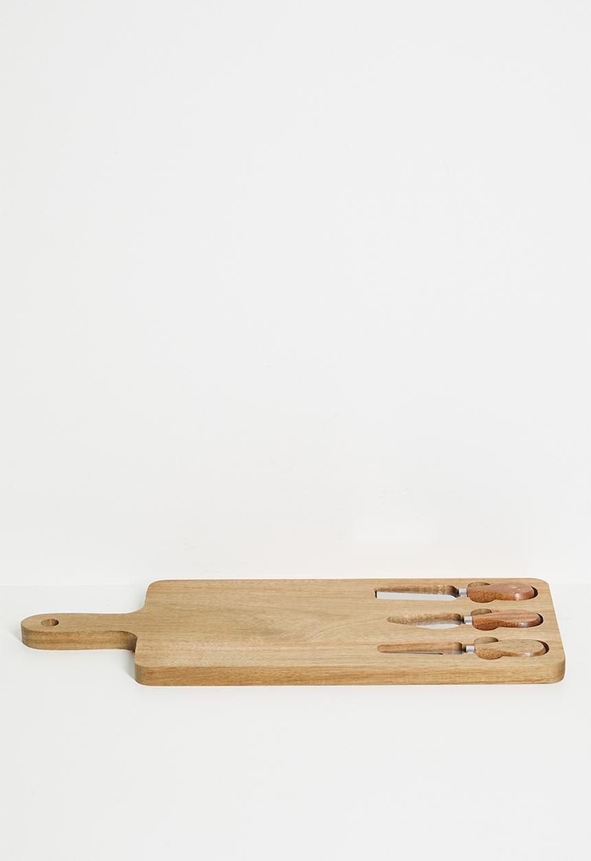 Excellent Houseware - Kilo cheeseboard w 3 knives - Natural