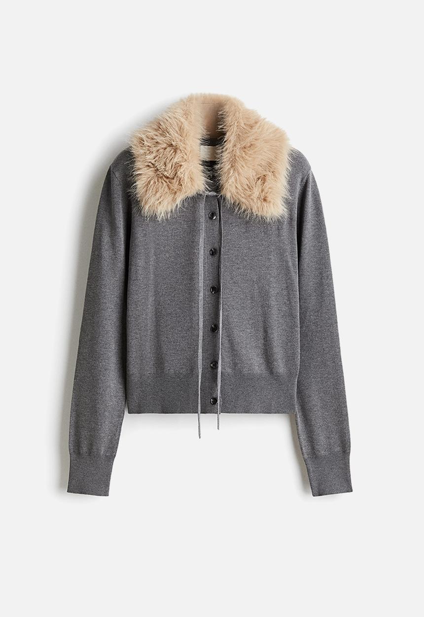 H&M - Collared cardigan - dark grey