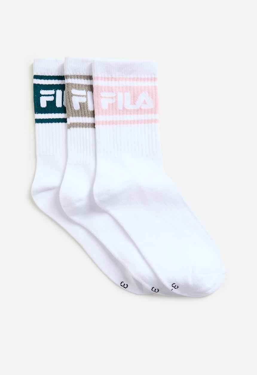 FILA - Zoe three quarter sock 3pk - white/nacreous clouds/mediterranea
