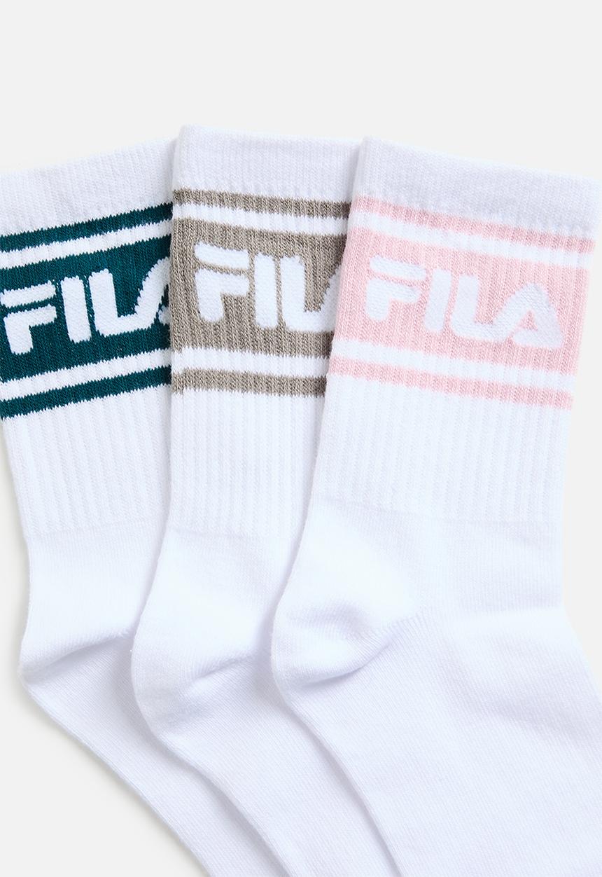 FILA - Zoe three quarter sock 3pk - white/nacreous clouds/mediterranea
