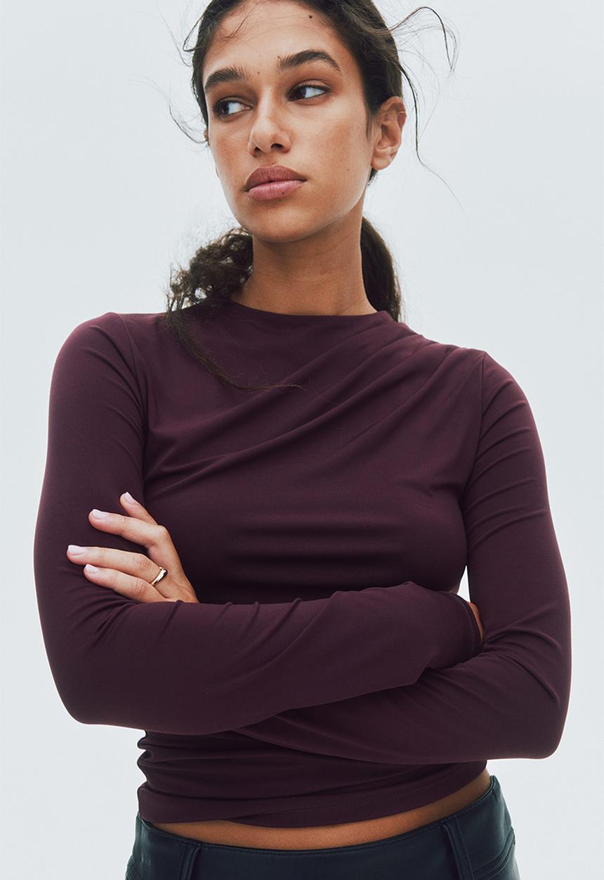 H&M - Draped top - burgundy