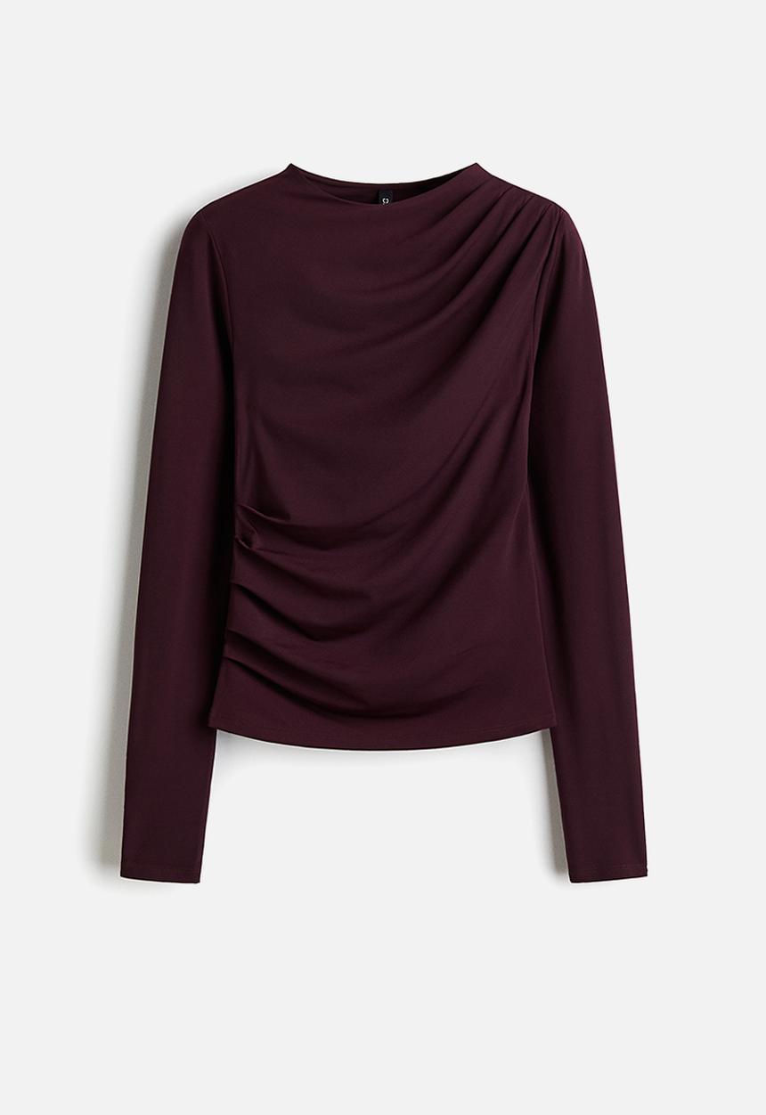 H&M - Draped top - burgundy