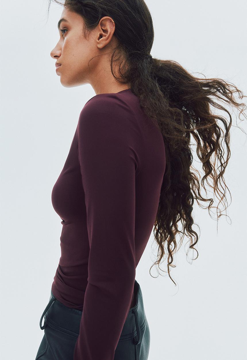 H&M - Draped top - burgundy