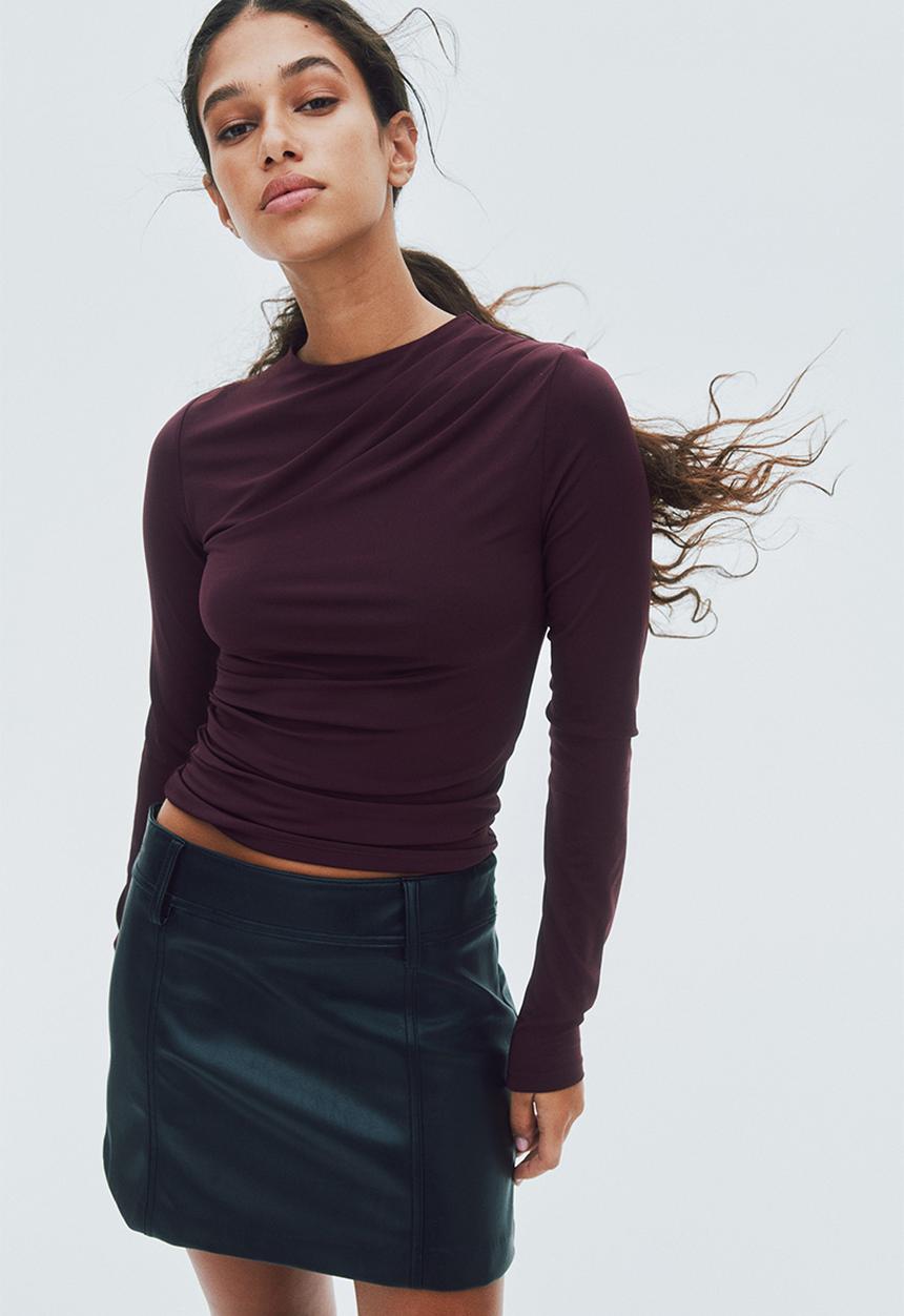 H&M - Draped top - burgundy
