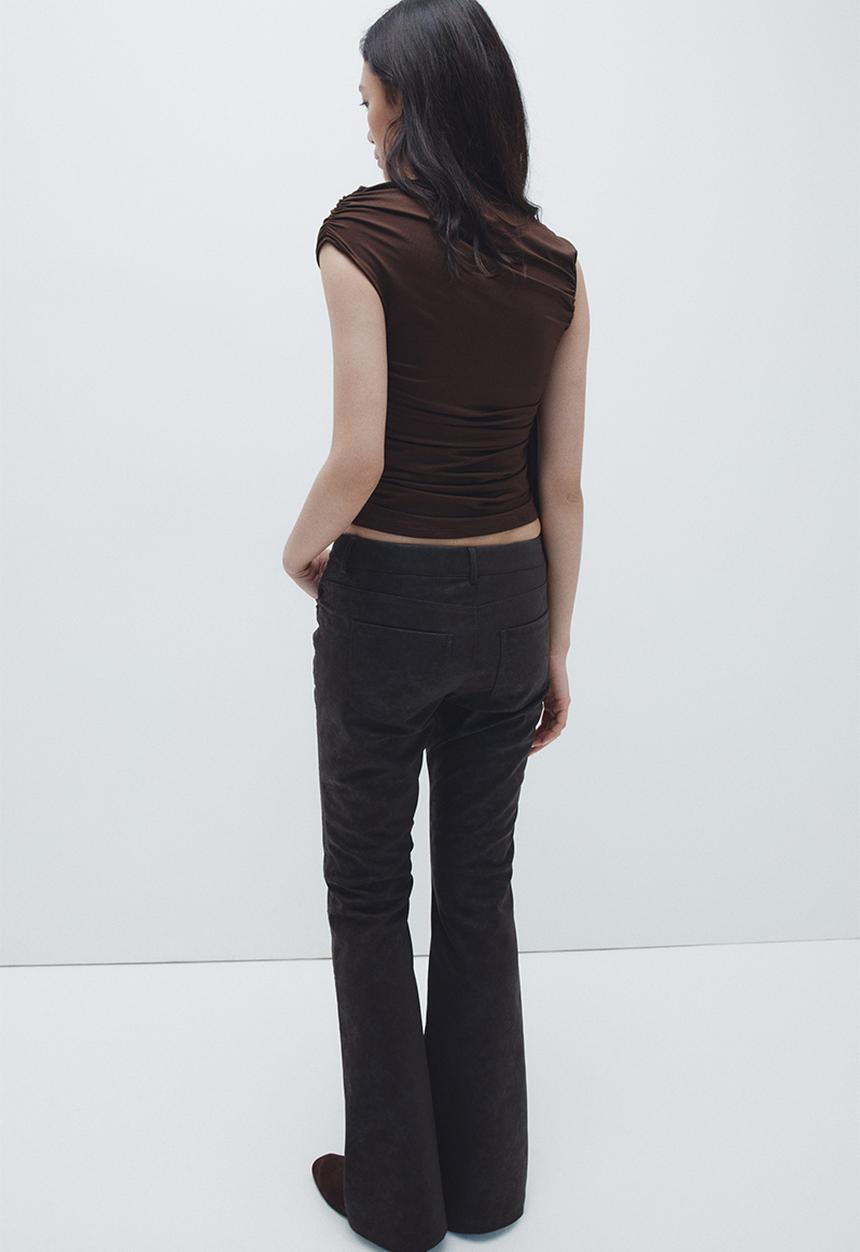 H&M - Draped cold-shoulder top - dark brown