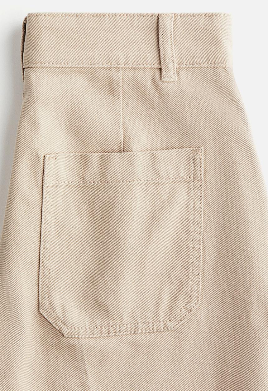 H&M - Wide twill trousers - beige