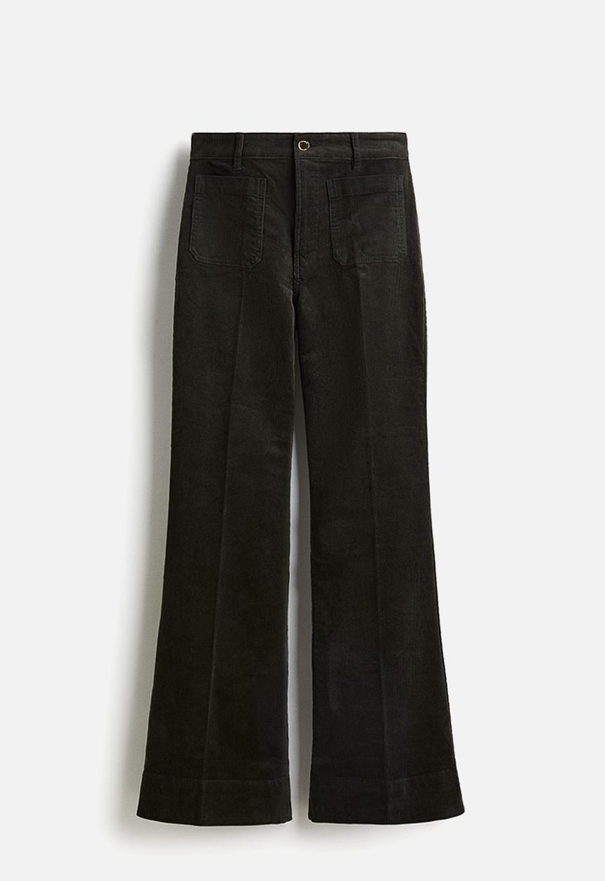 H&M - Flared corduroy trousers - dark green