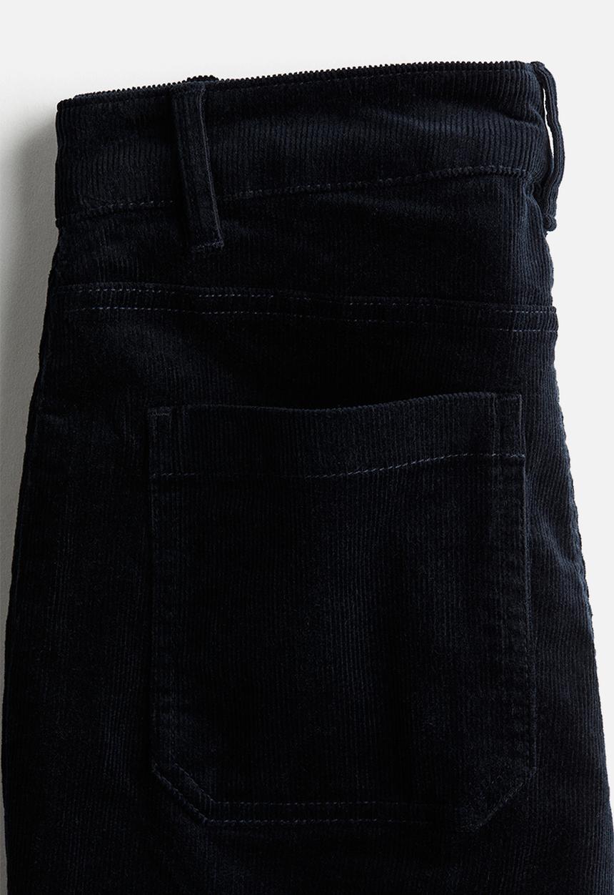 H&M - Flared corduroy trousers - navy blue