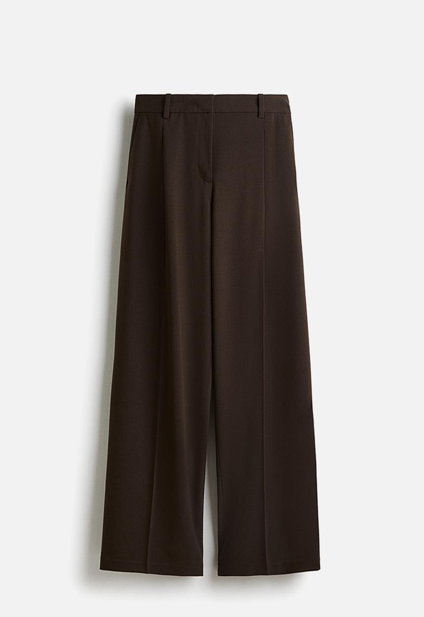H&M - Wide tailored trousers - dark brown