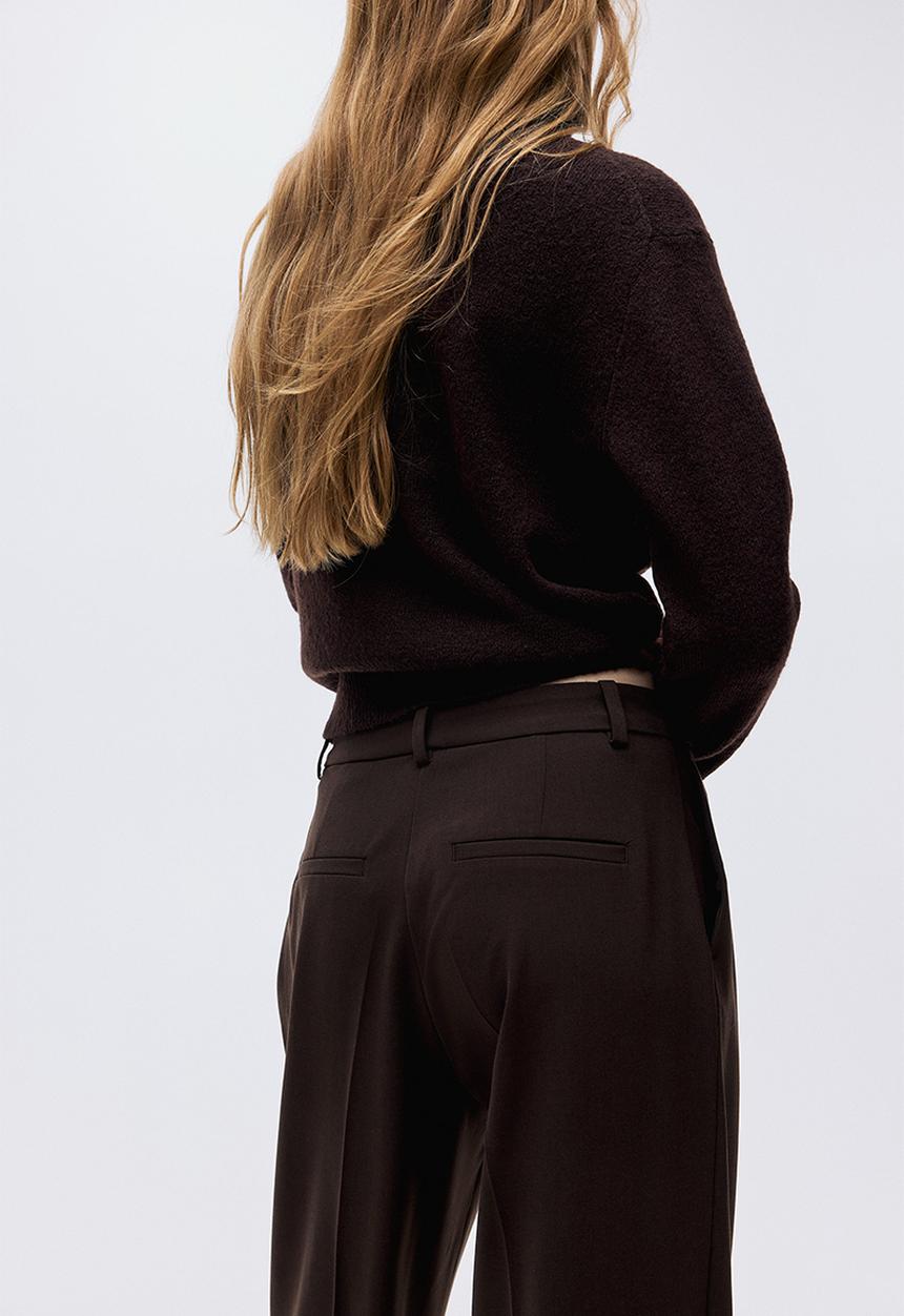H&M - Wide tailored trousers - dark brown
