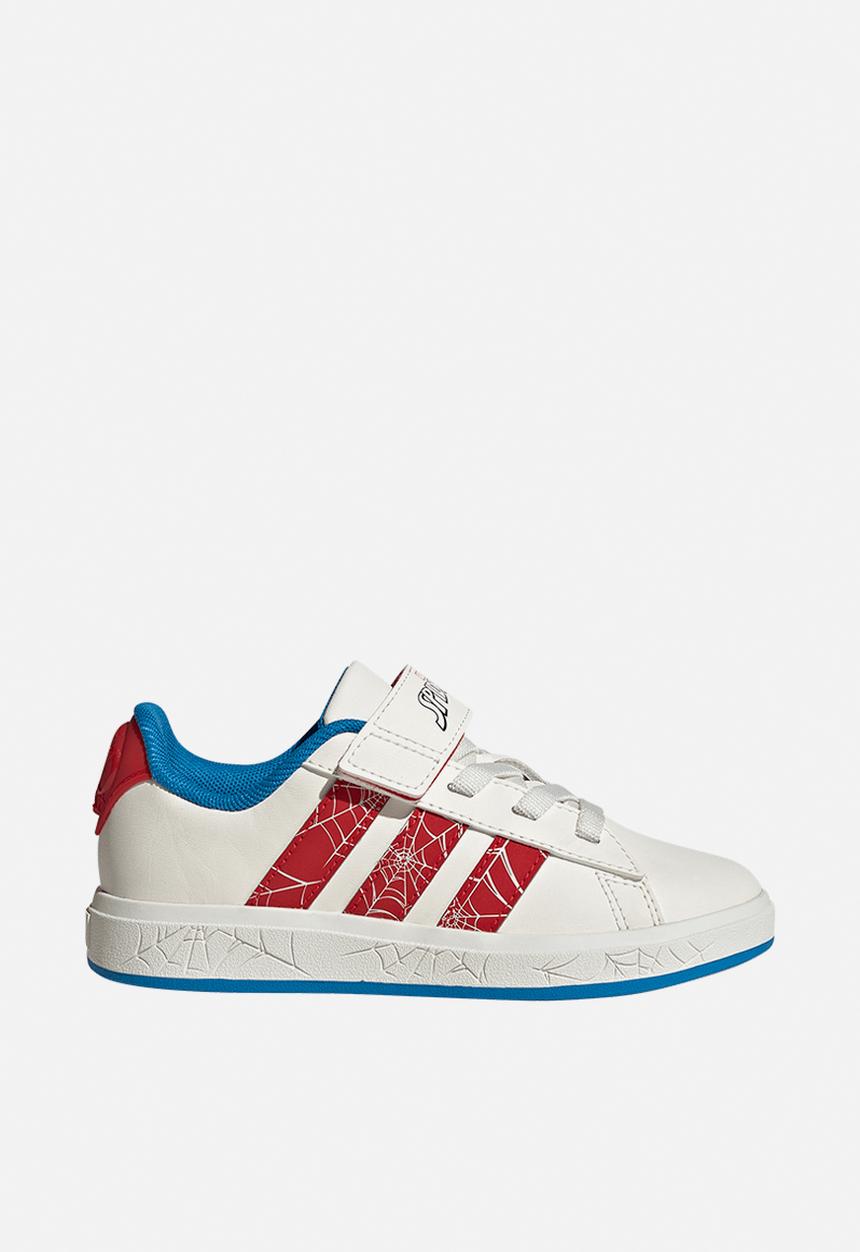 adidas Performance - Grand Court Spider - Man El K - Cloud White/Pure Ruby/Bright Blue
