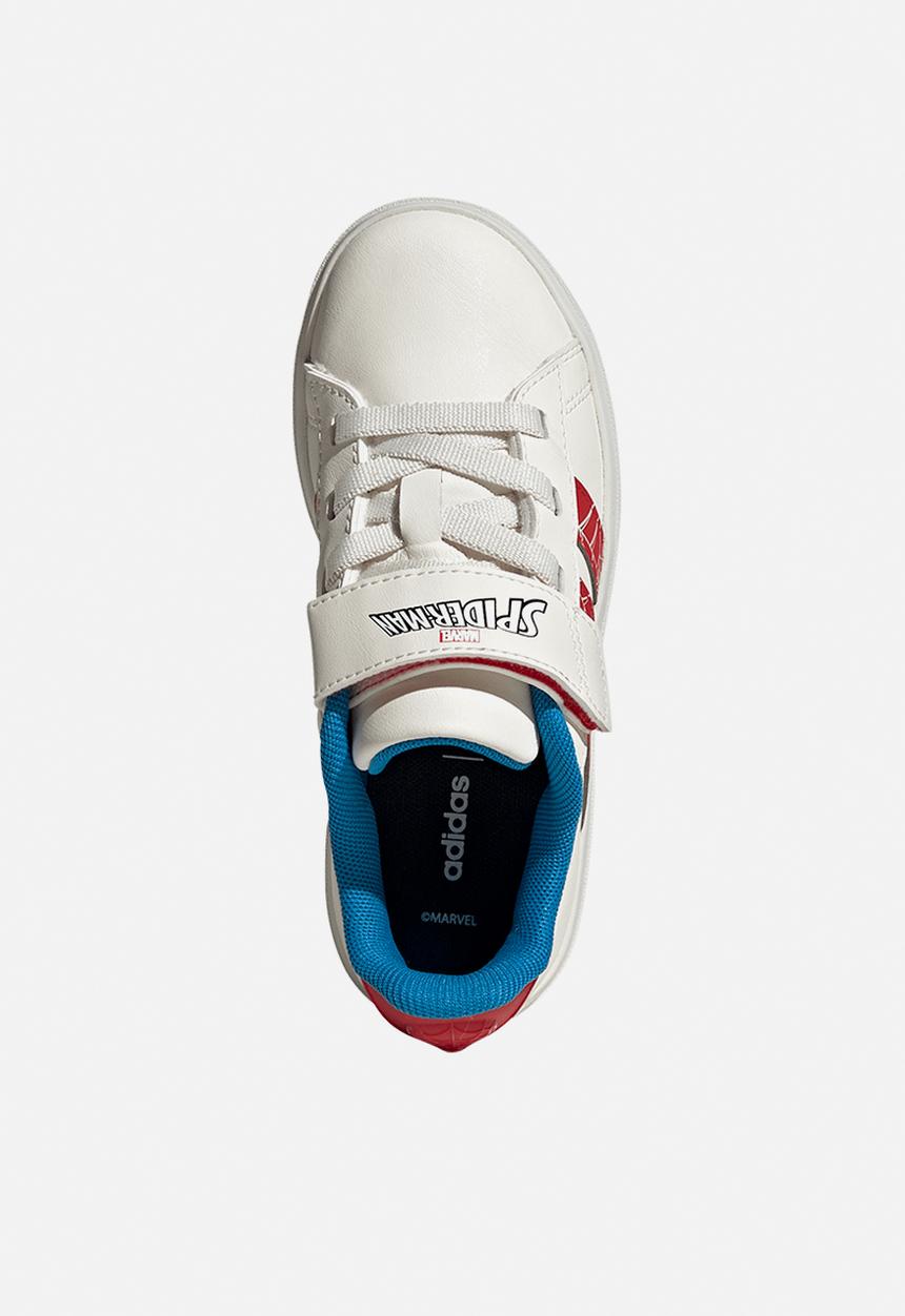 adidas Performance - Grand Court Spider - Man El K - Cloud White/Pure Ruby/Bright Blue