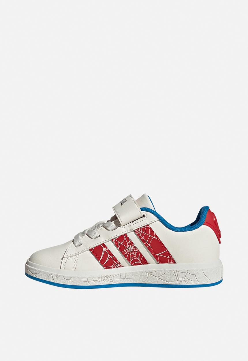 adidas Performance - Grand Court Spider - Man El K - Cloud White/Pure Ruby/Bright Blue