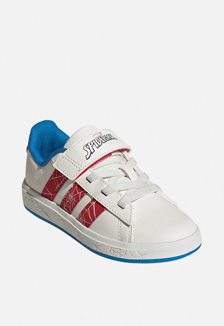 adidas Performance - Grand Court Spider - Man El K - Cloud White/Pure Ruby/Bright Blue