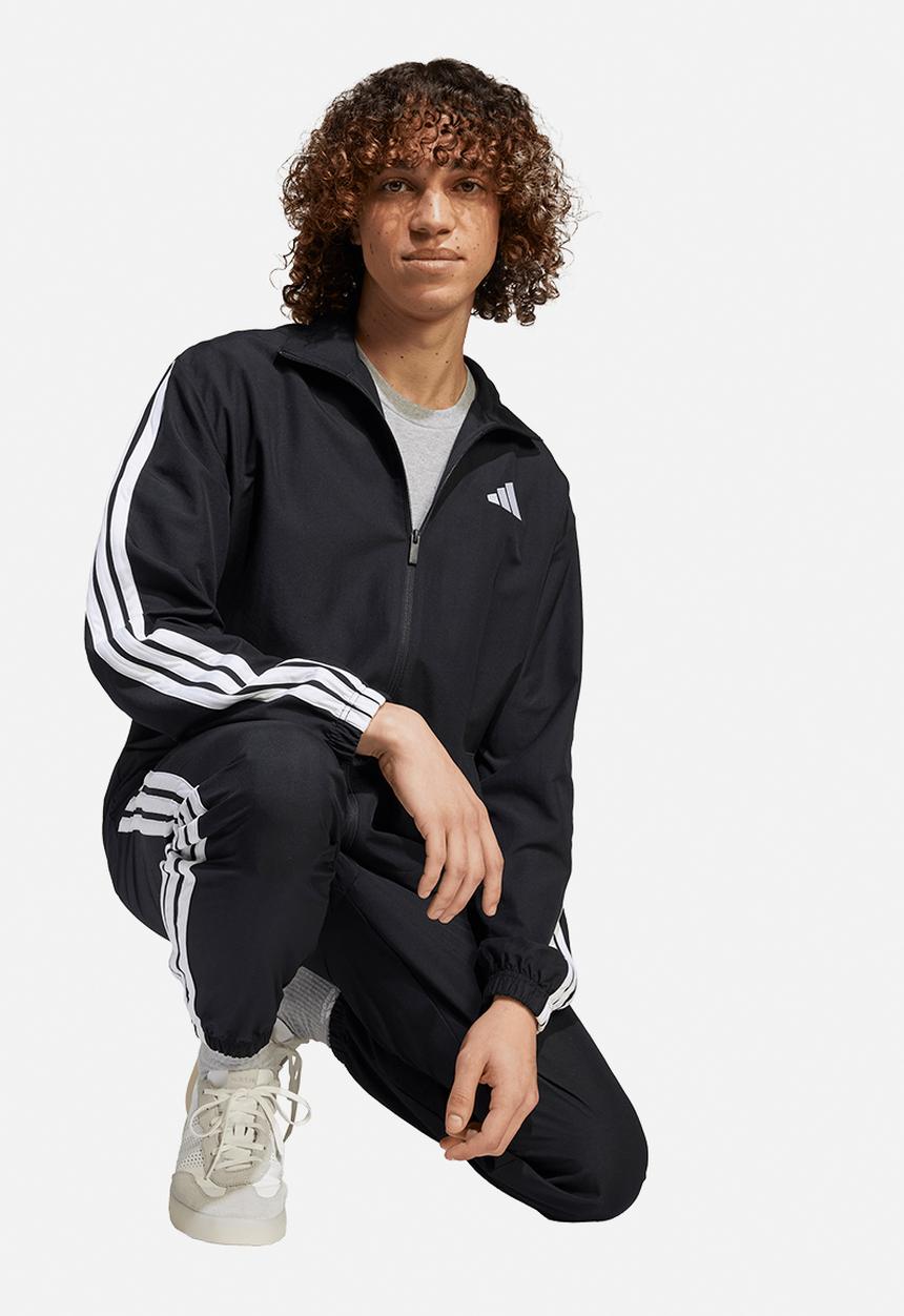 adidas Performance - 3-Stripes Woven Tracksuit Set- Black/Wht