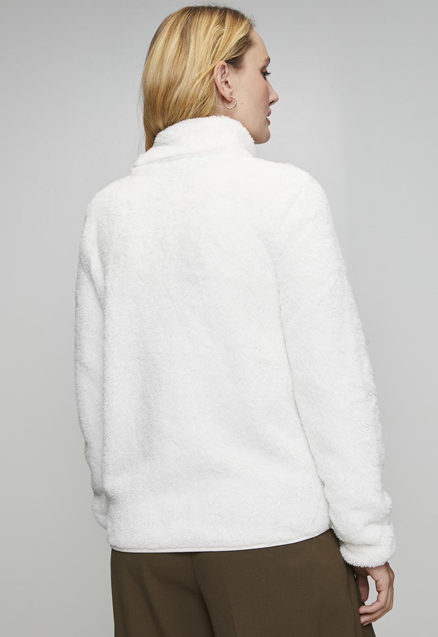 Stella Morgan - Long sleeve Zip Through Faux Teddy Jacket - Cream