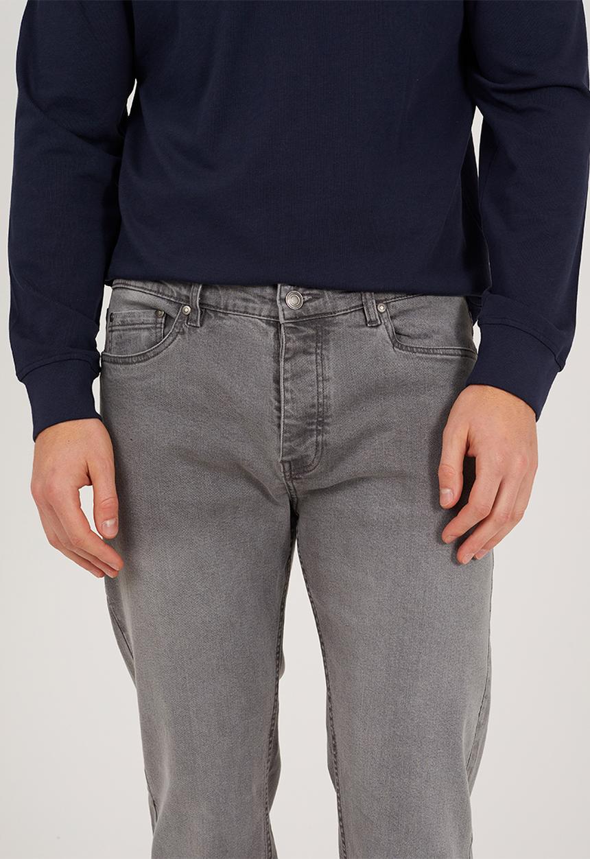Brave Soul - Straight Fit Denim Jeans - Grey Regular Length