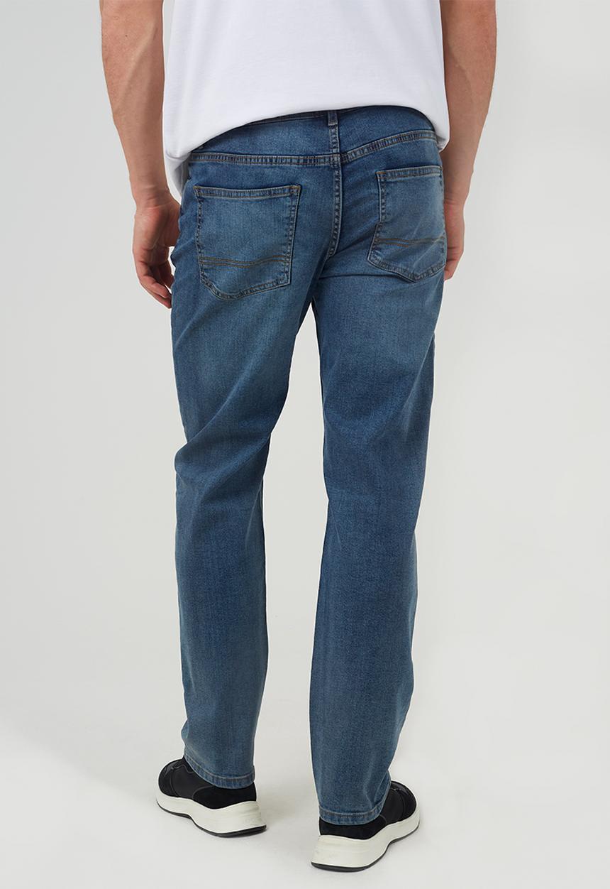 Brave Soul - Straight Fit Denim Jeans - Mid Blue Regular Length