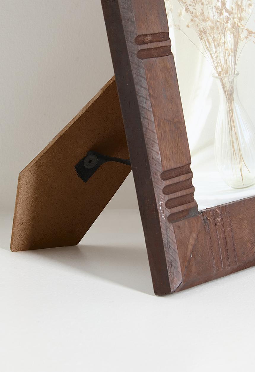 H&S - Rustic Mango Wood Frame Style 2 - Walnut