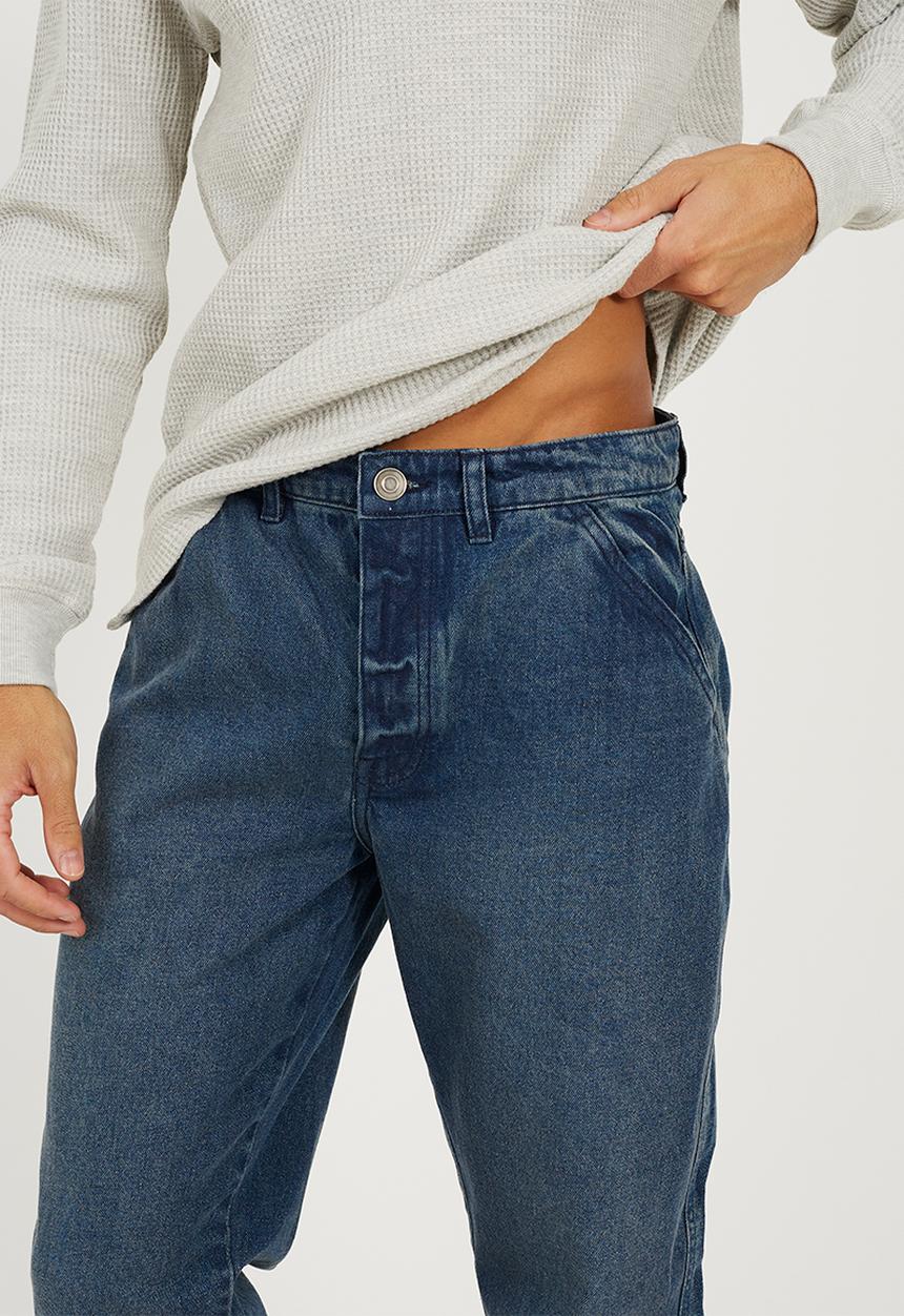 Brave Soul - Wide Leg Denim Jean - Mid Blue Long Length