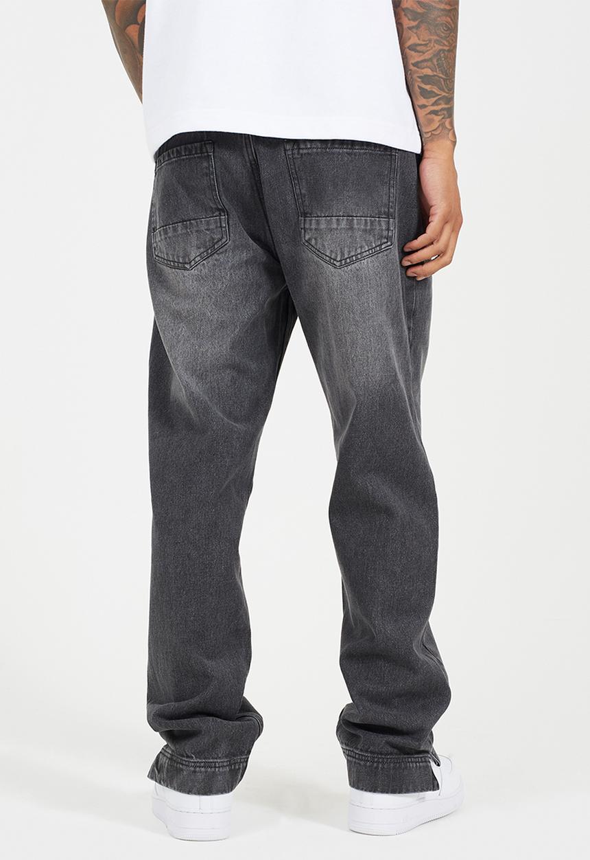 Brave Soul - Wide Fit Denim Jean - Charcoal Wash Long Length