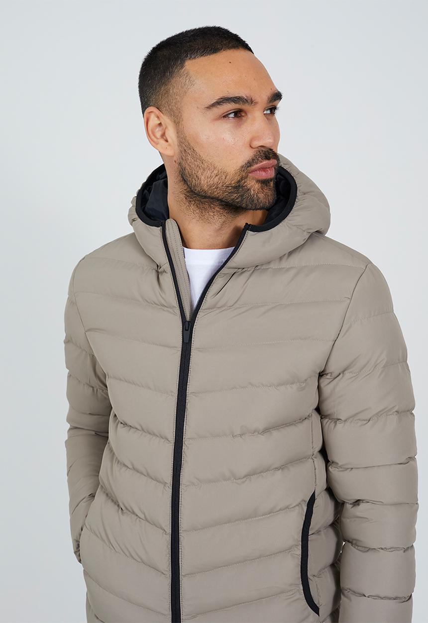 Brave Soul - Pp Padded Hooded Jacket - Taupe