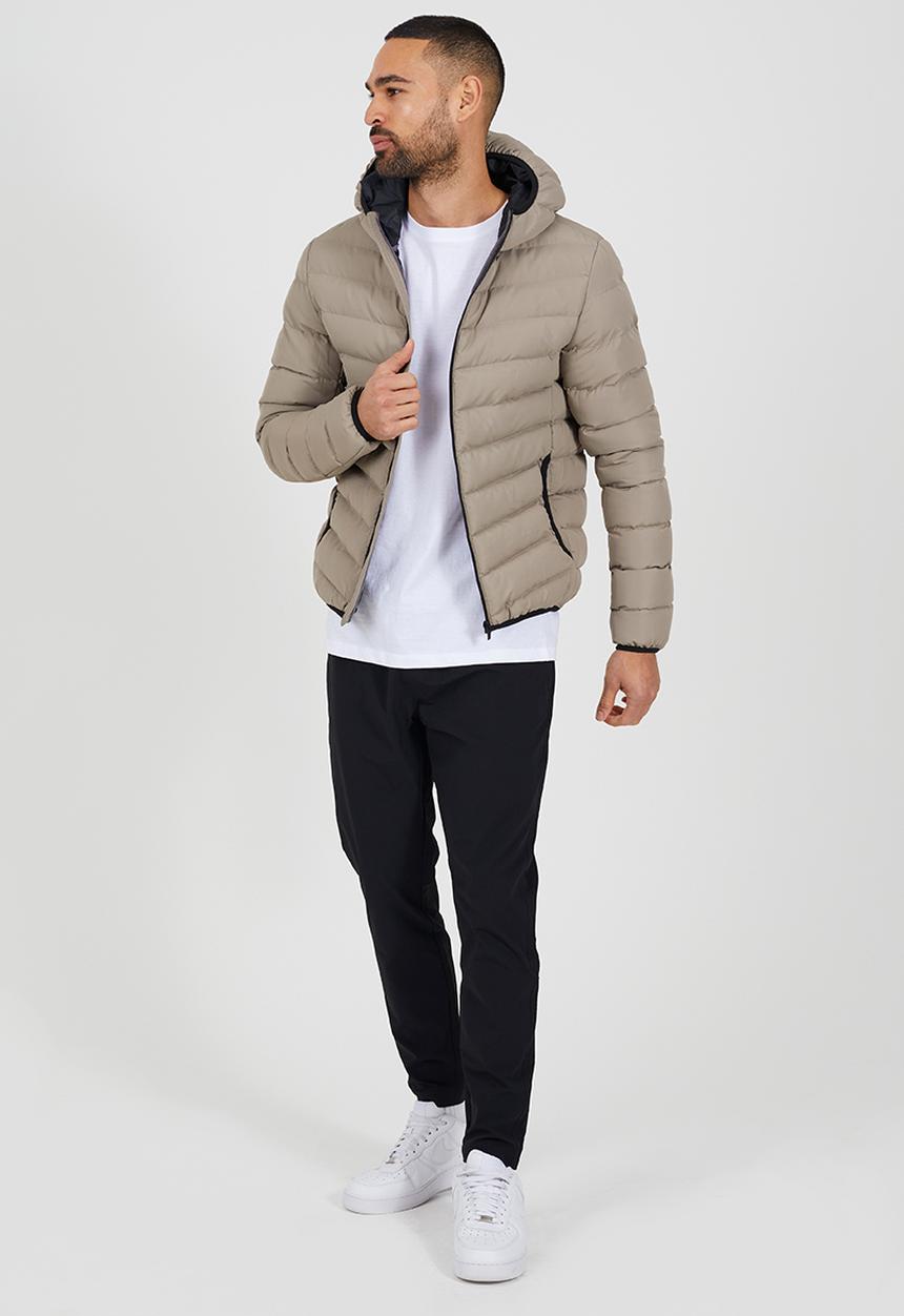 Pp Padded Hooded Jacket - Taupe