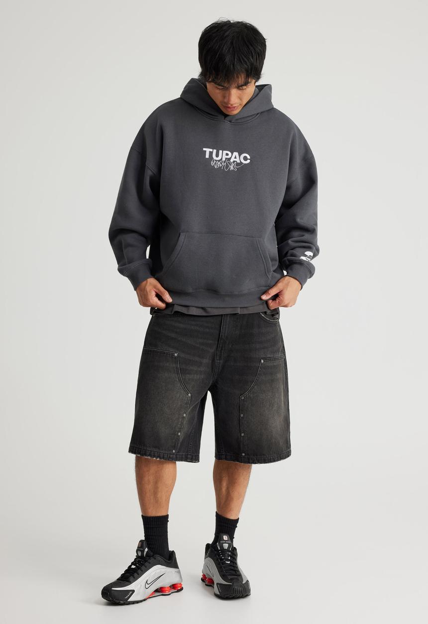 Factorie - Music Merch Hoodie - Lcn Bra Slate/Tupac Bold
