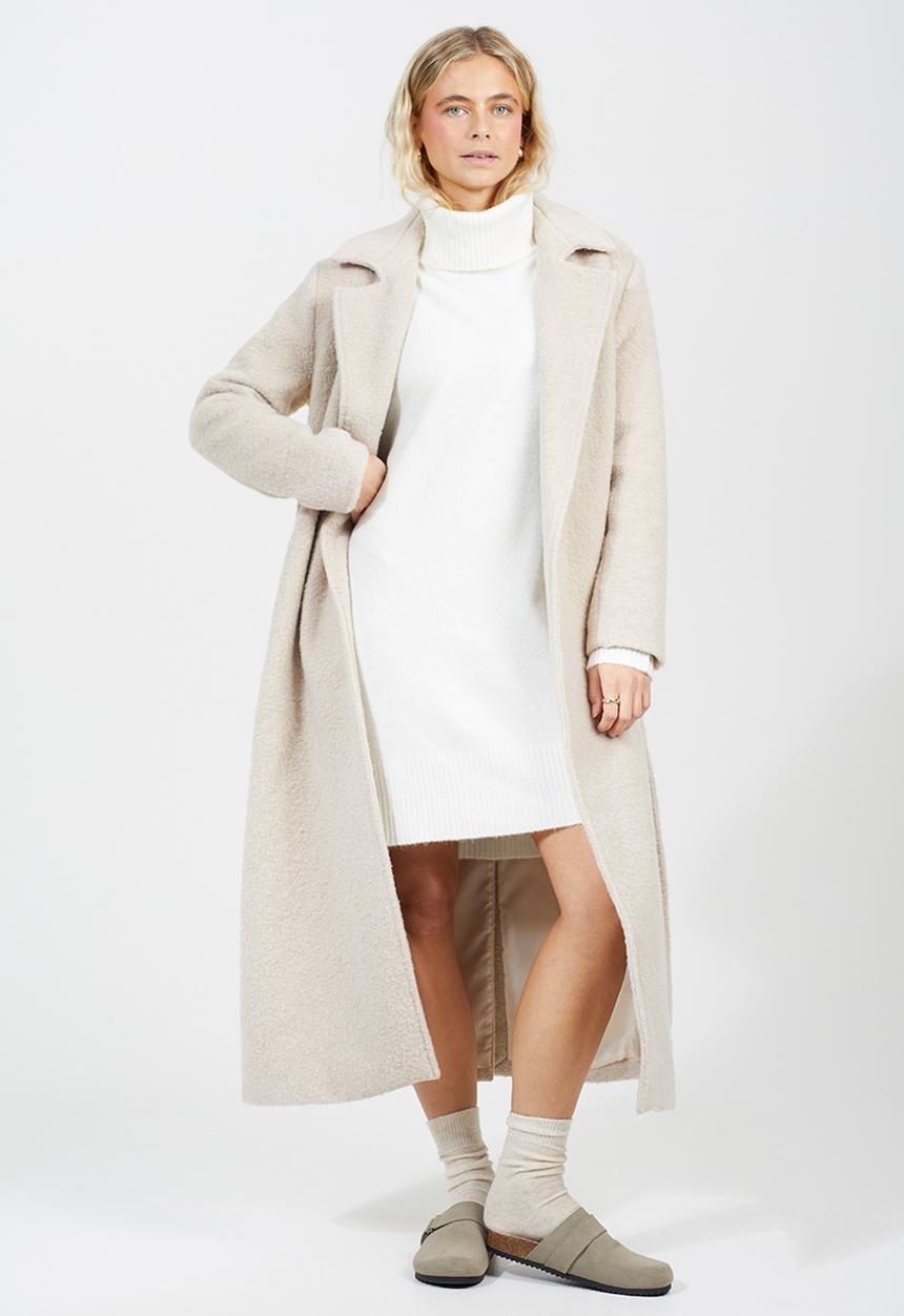 Brave Soul - Roll Neck Knitted Dress - Ivory
