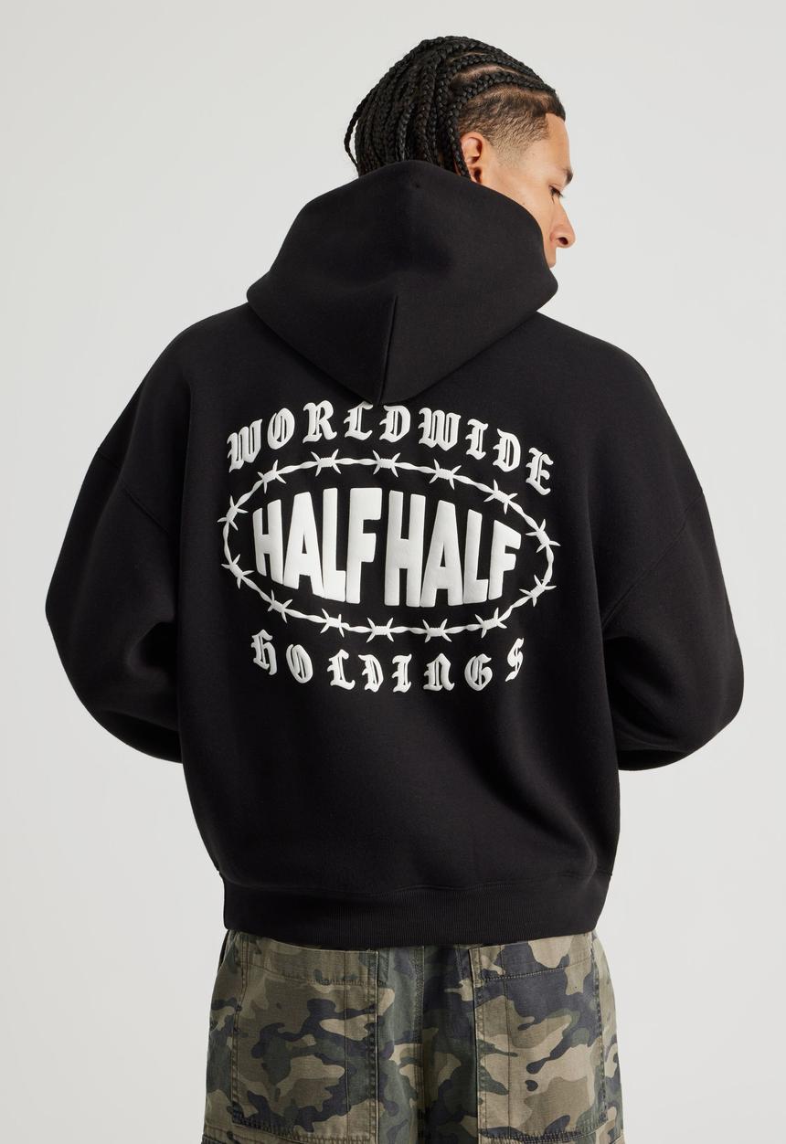 Half Half Hoodie - Hh Black/Turbulent