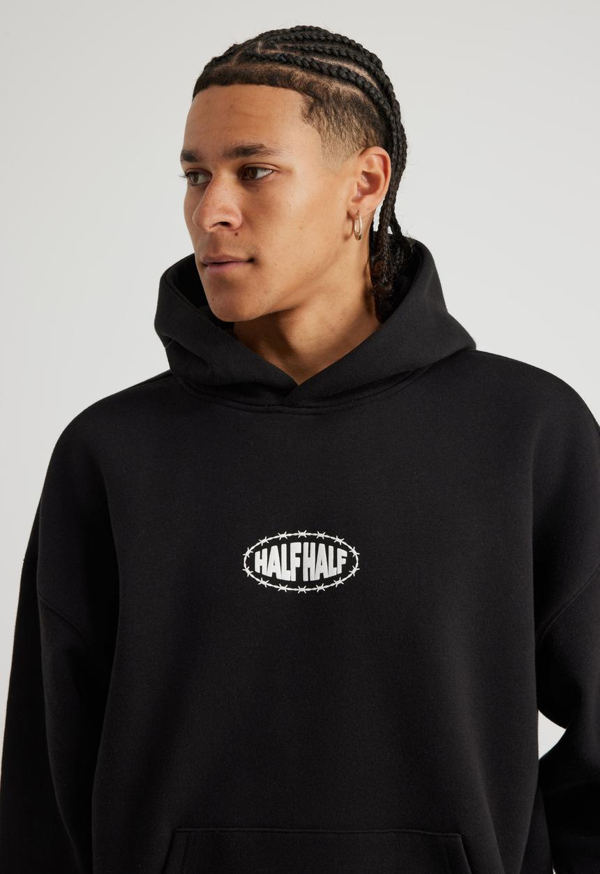 Factorie - Half Half Hoodie - Hh Black/Turbulent