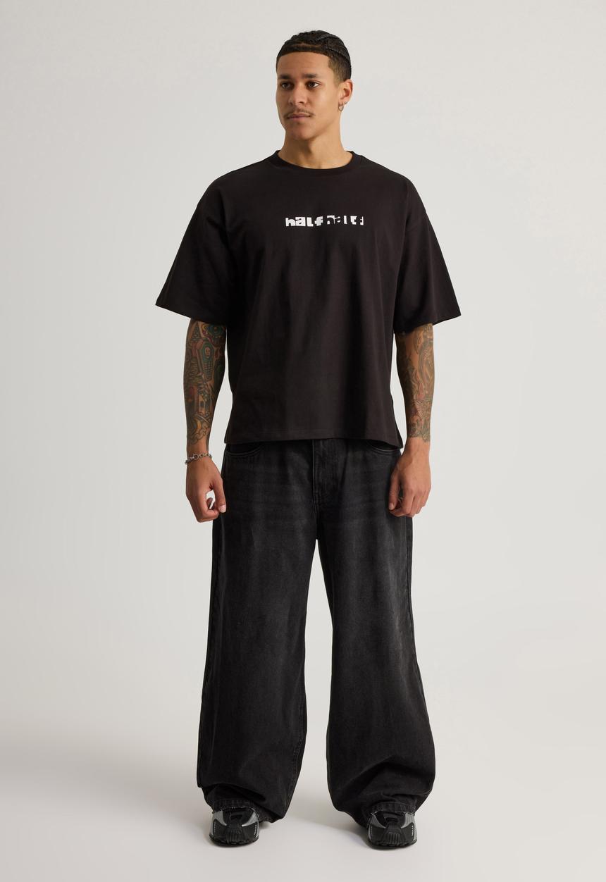Factorie - Half Half Box Fit Graphic T-Shirt - Hh Black/Fragment Bricks