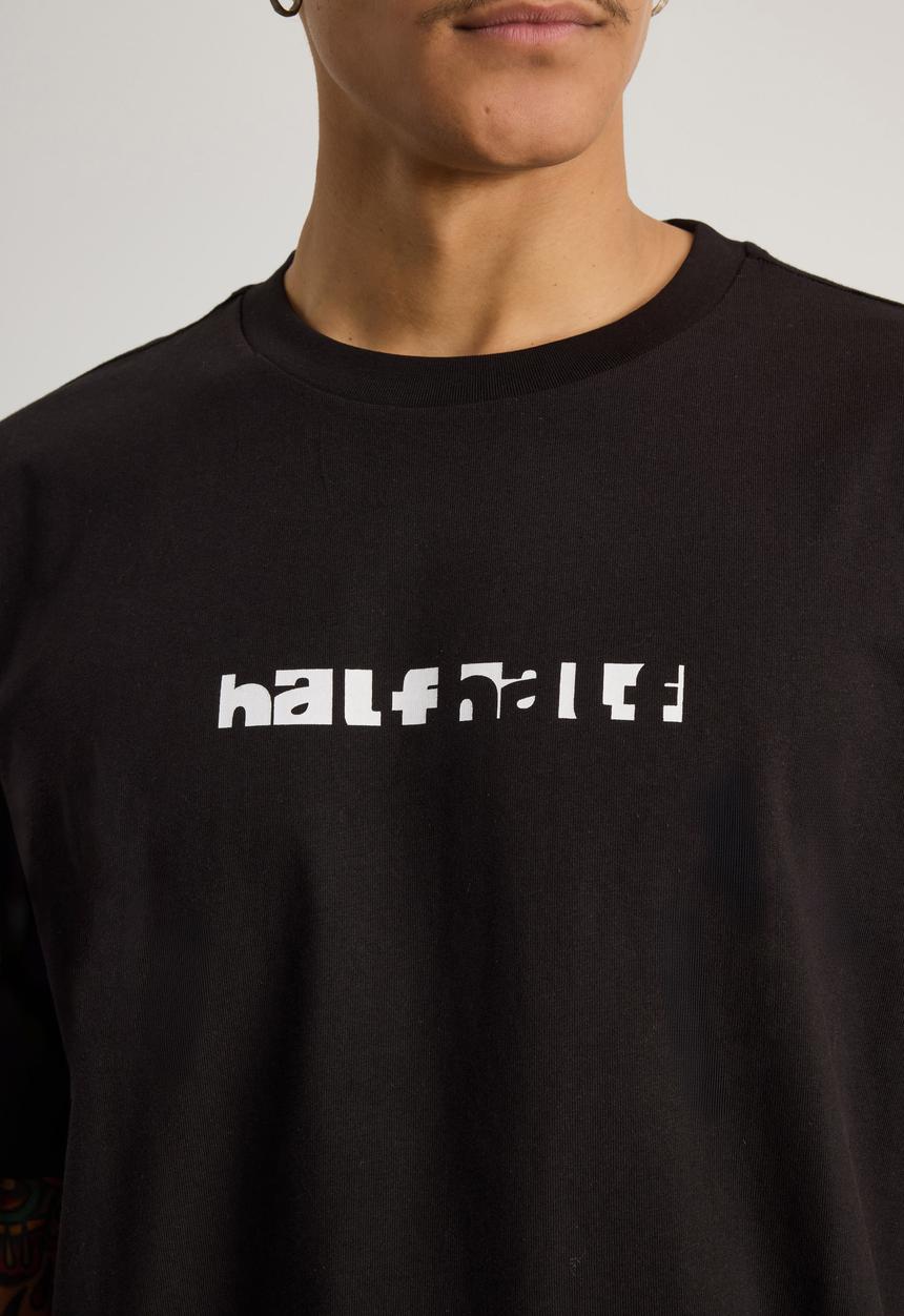 Factorie - Half Half Box Fit Graphic T-Shirt - Hh Black/Fragment Bricks
