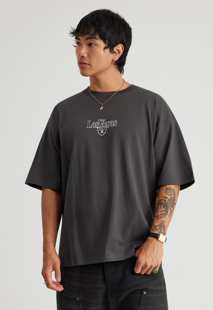 Factorie - Box Fit Nfl T-shirt - Lcn Nfl Slate/Raiders Classic