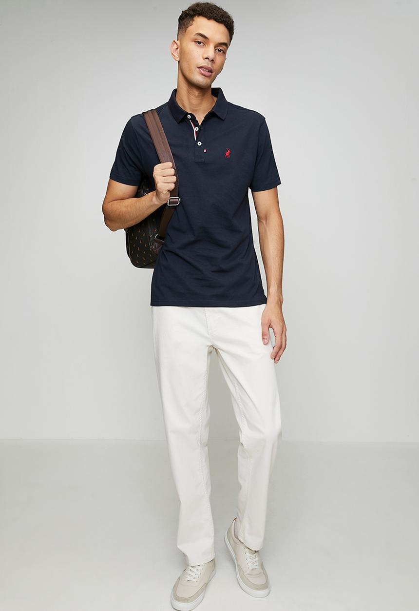 POLO - Jensen Badge Short sleeve Golfer - Navy