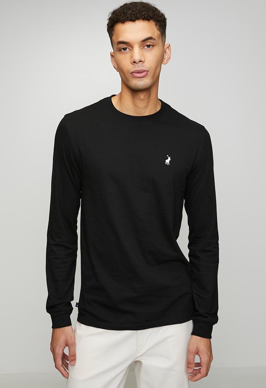 POLO - Paul Essential Badge Long sleeve Tee - Black