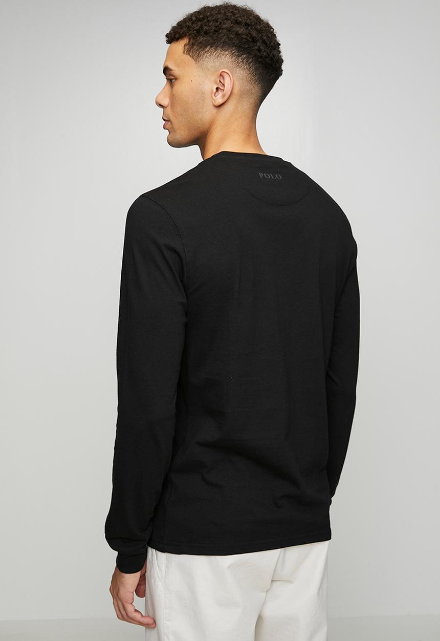 POLO - Paul Essential Badge Long sleeve Tee - Black