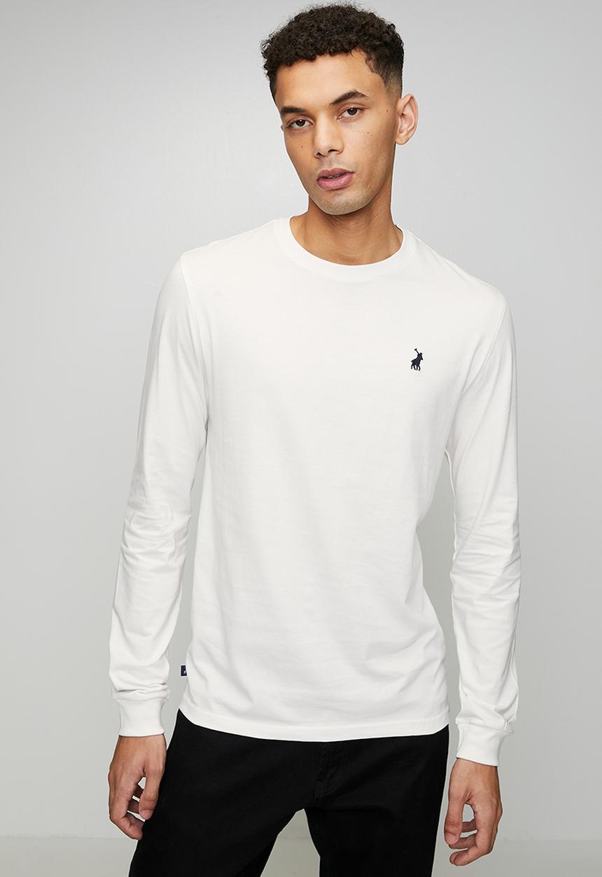 POLO - Paul Essential Badge Long sleeve Tee - White