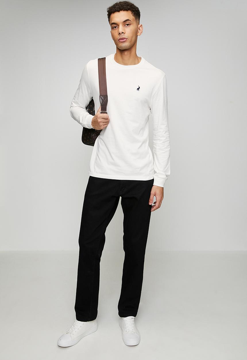 POLO - Paul Essential Badge Long sleeve Tee - White