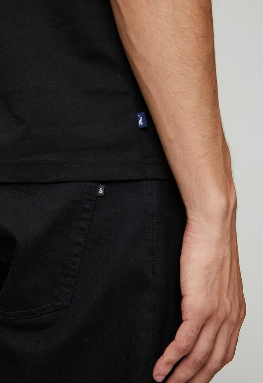 POLO - Nate Stitch Printed Logo Short sleeve Tee - Black