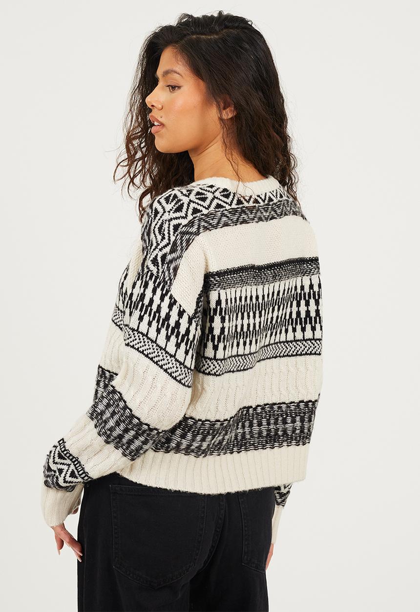 Brave Soul - Oversized Jumper - Cream/Black