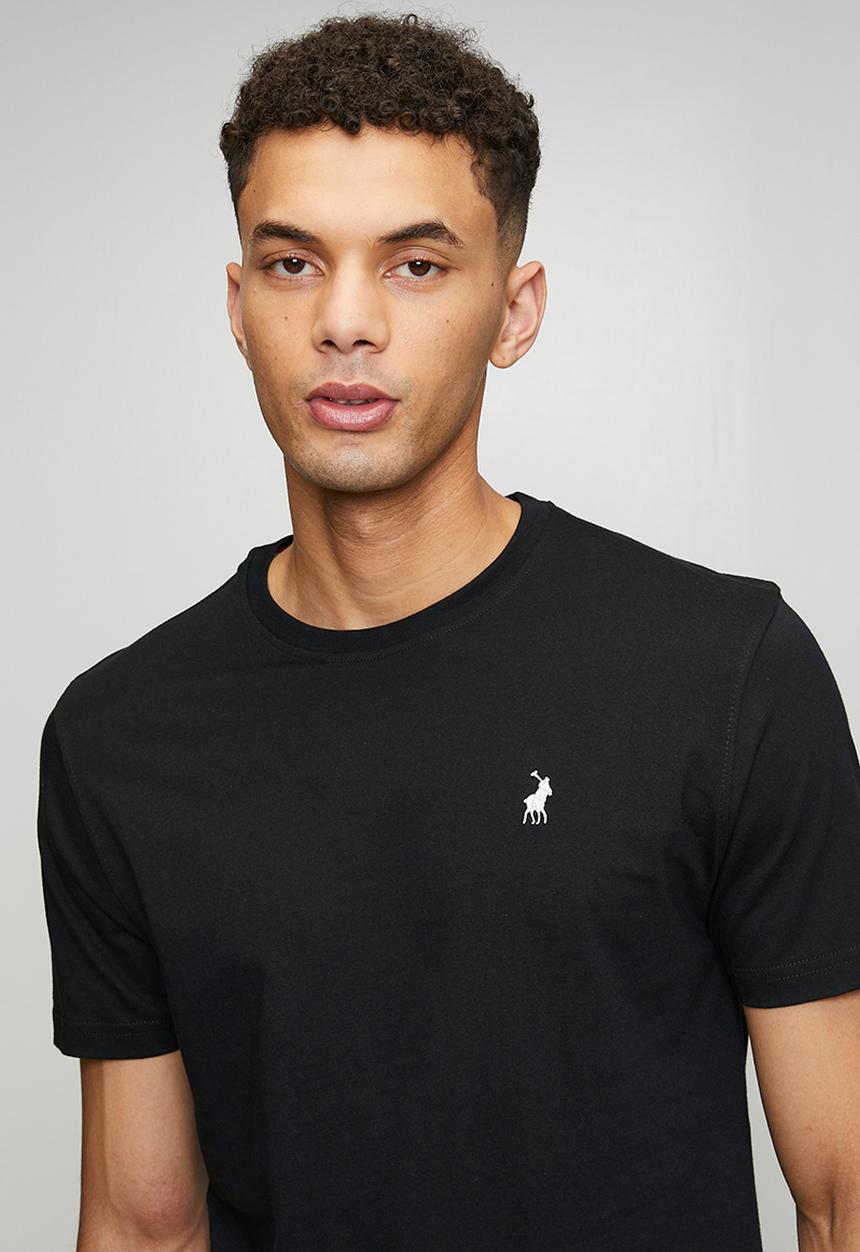 POLO - Jensen Rubber Badge Short sleeve Tee - Black