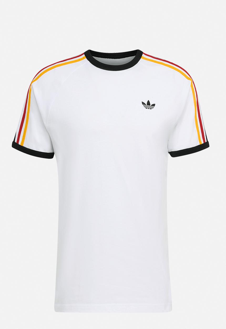 adidas Originals - 3-Stripes Tee - Cloud White/collegiate gold/power red