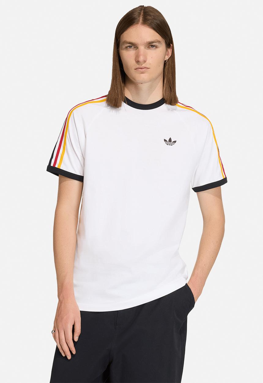 adidas Originals - 3-Stripes Tee - Cloud White/collegiate gold/power red