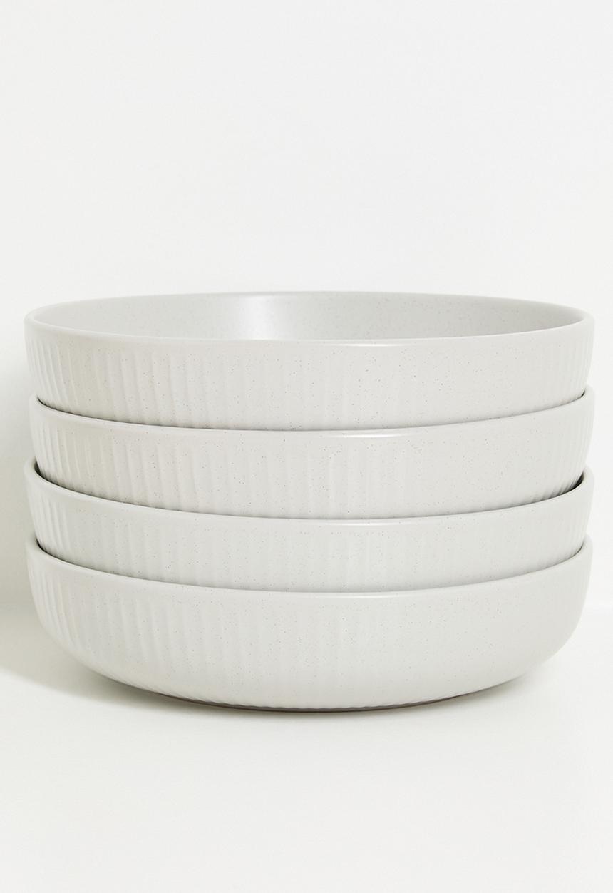 Excellent Houseware - Embossed pasta bowl - Grey