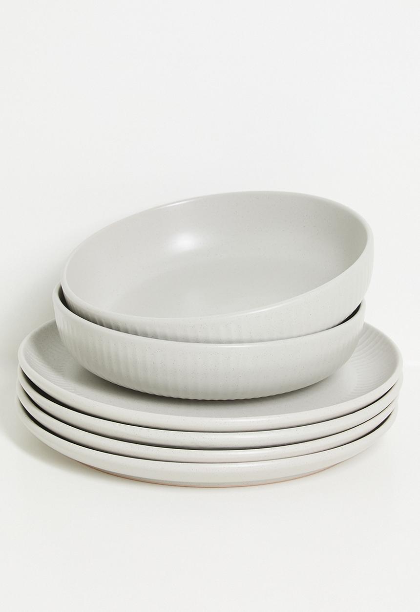 Excellent Houseware - Embossed pasta bowl - Grey
