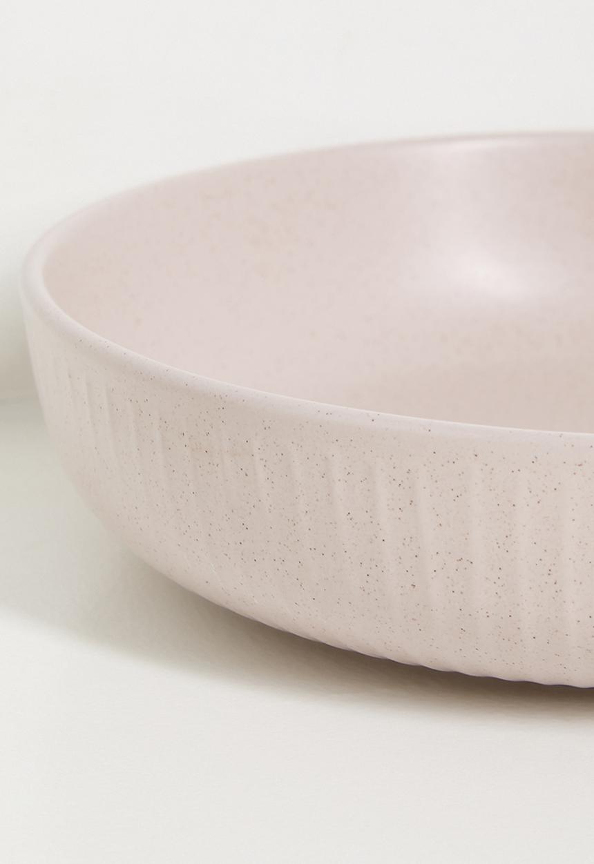 Excellent Houseware - Embossed pasta bowl - Pink