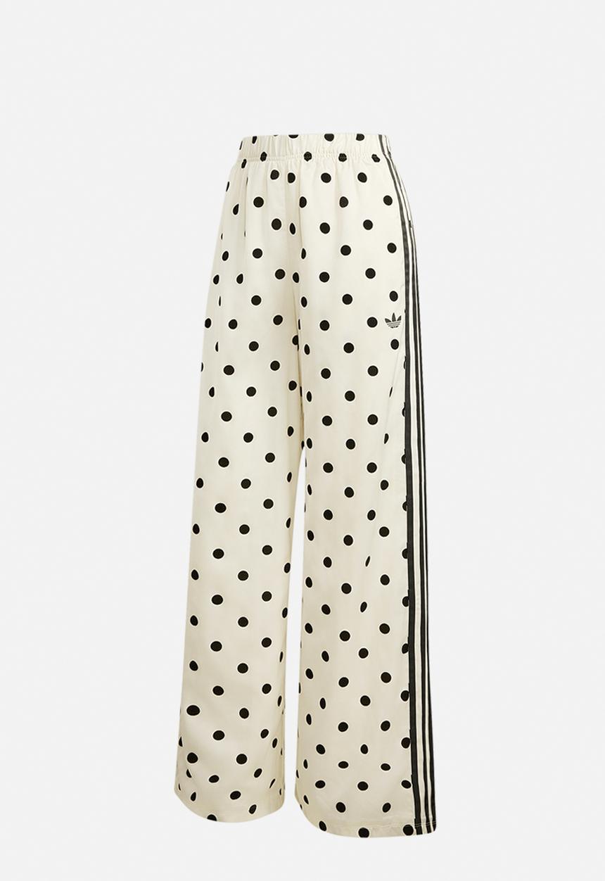 adidas Originals - Satin Polka Dots Wide Leg Pant - Off White